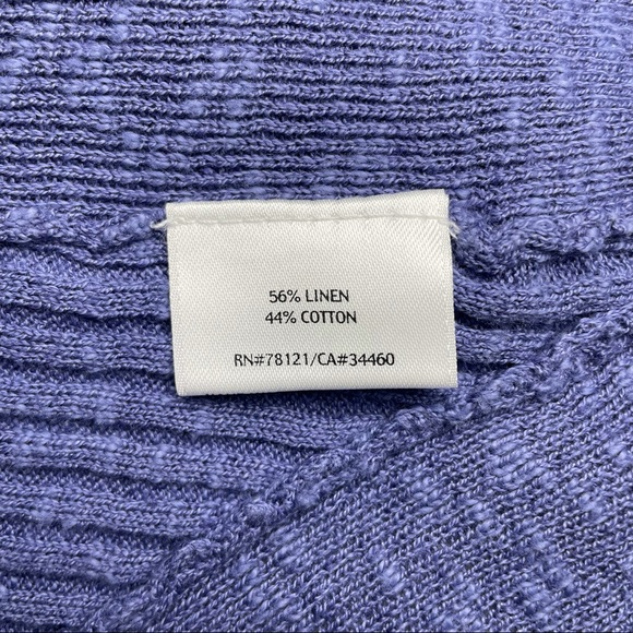 Eileen Fisher Open Front Cardigan Sweater Size L Linen Cotton Lavender Shawl - Picture 5 of 7